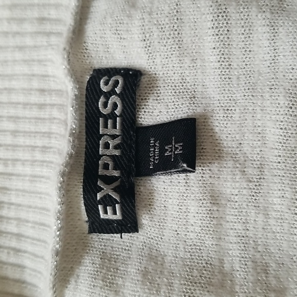 Express White V-Neck Sweater - Picture 2 of 4